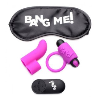 Couple's Kit with RC Bullet, Blindfold, Cock Ring & Finger Vibe