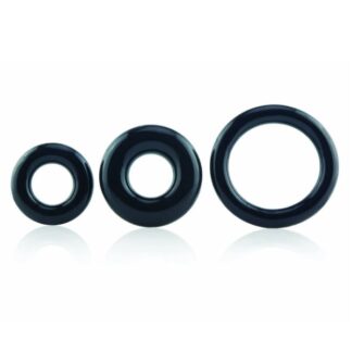 Screaming O RingO Silicone Cock Ring Trio - Black