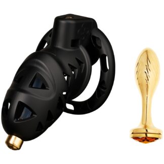 Sevanda Rattlesnake Chastity Cage - Black