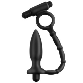 Anal Fantasy Collection Anal Fantasy Butt-kicker Butt Plug With Cock Ring - Black