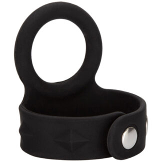 CalExotics Tri-Snap Scrotum Support Penis Ring - Black - M