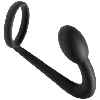 Master Series Prostatic Play Explorer Penis Ring with Butt Plug - Black