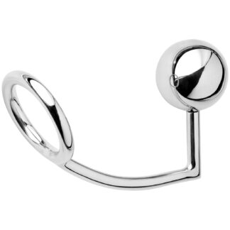 Rimba Penis Ring with an Anal Bead - Silver - M