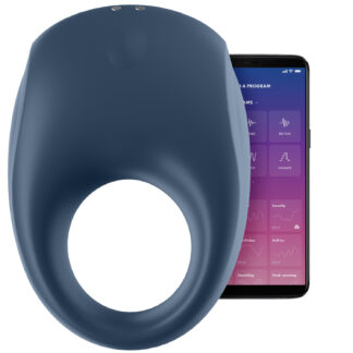 Satisfyer Strong One Vibrating Penis Ring - Dark Blue