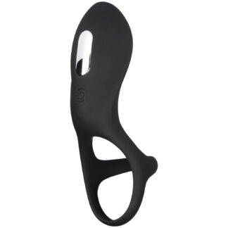 Sinful Couple's Rechargeable Double Penis Ring - Black