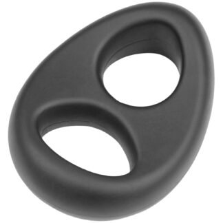 Sinful Duo Stretchy Silicone Double Penis Ring - Black