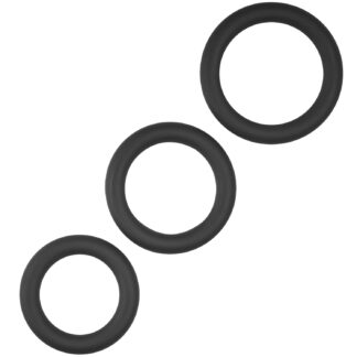 Sinful Extra Thick Silicone Penis Ring Set of 3 - Black