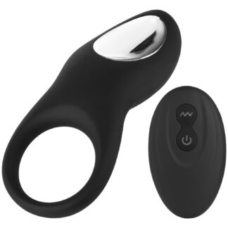 Sinful Love Buzz Rechargeable Remote Vibrating Penis Ring - Black