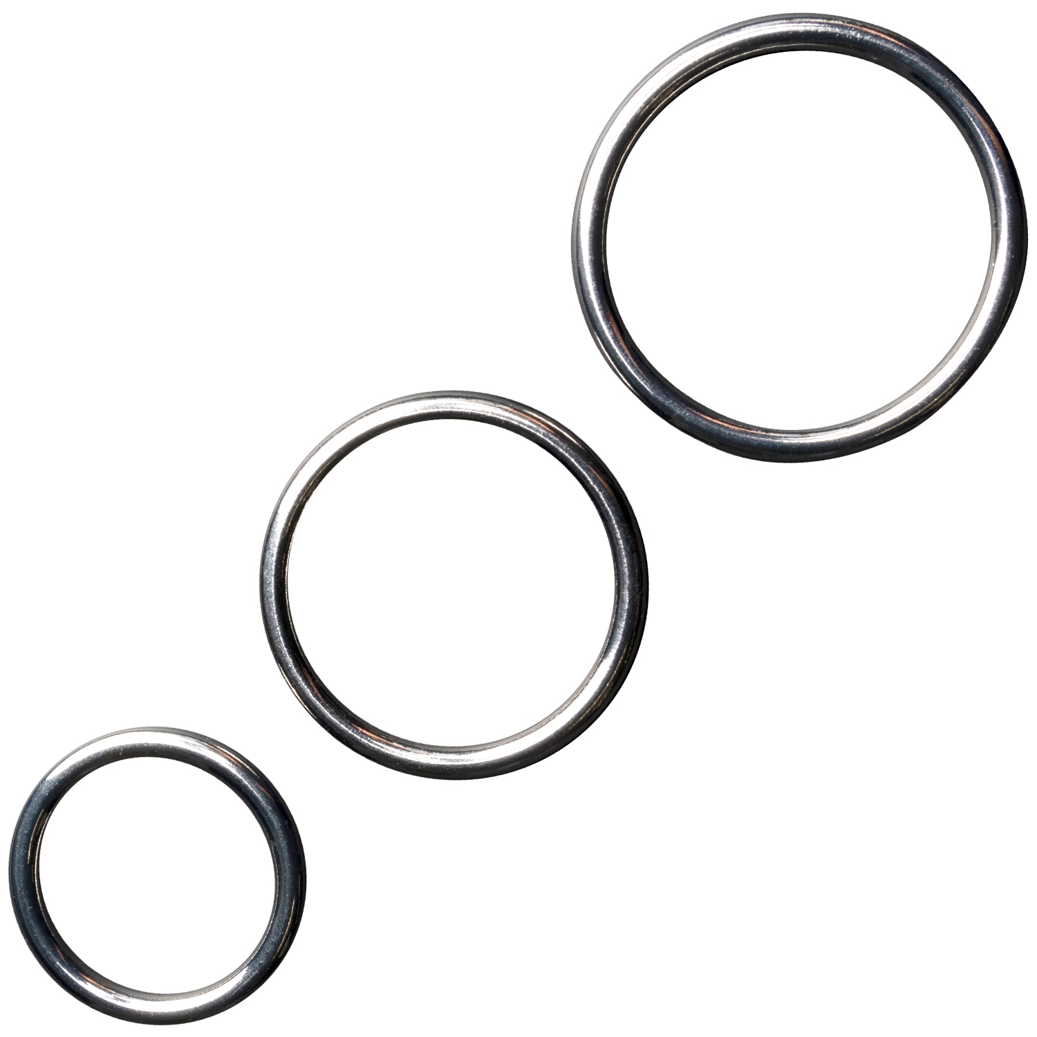 obaie Metal Penis Ring Set of 3 - Silver