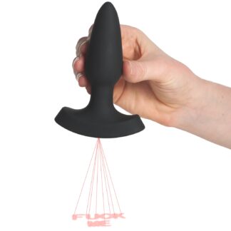 Booty Sparks Laser Series Fuck Me Small Remote-controlled Butt Plug 4.7 Inch - Black