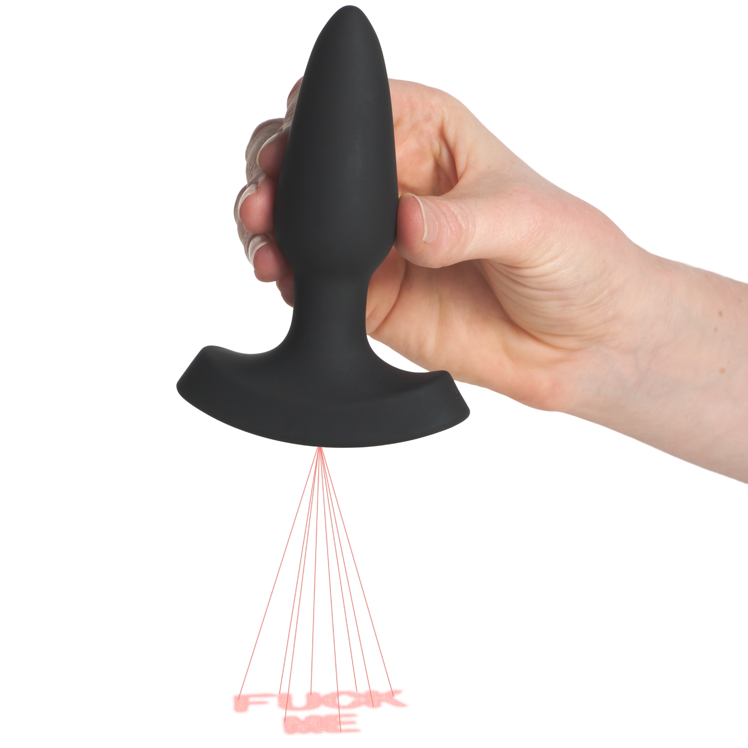 Booty Sparks Laser Series Fuck Me Small Remote-controlled Butt Plug 4.7 Inch - Black
