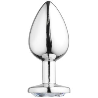 Precious Metals Large Jewel Butt Plug 3.7 Inch - Silver
