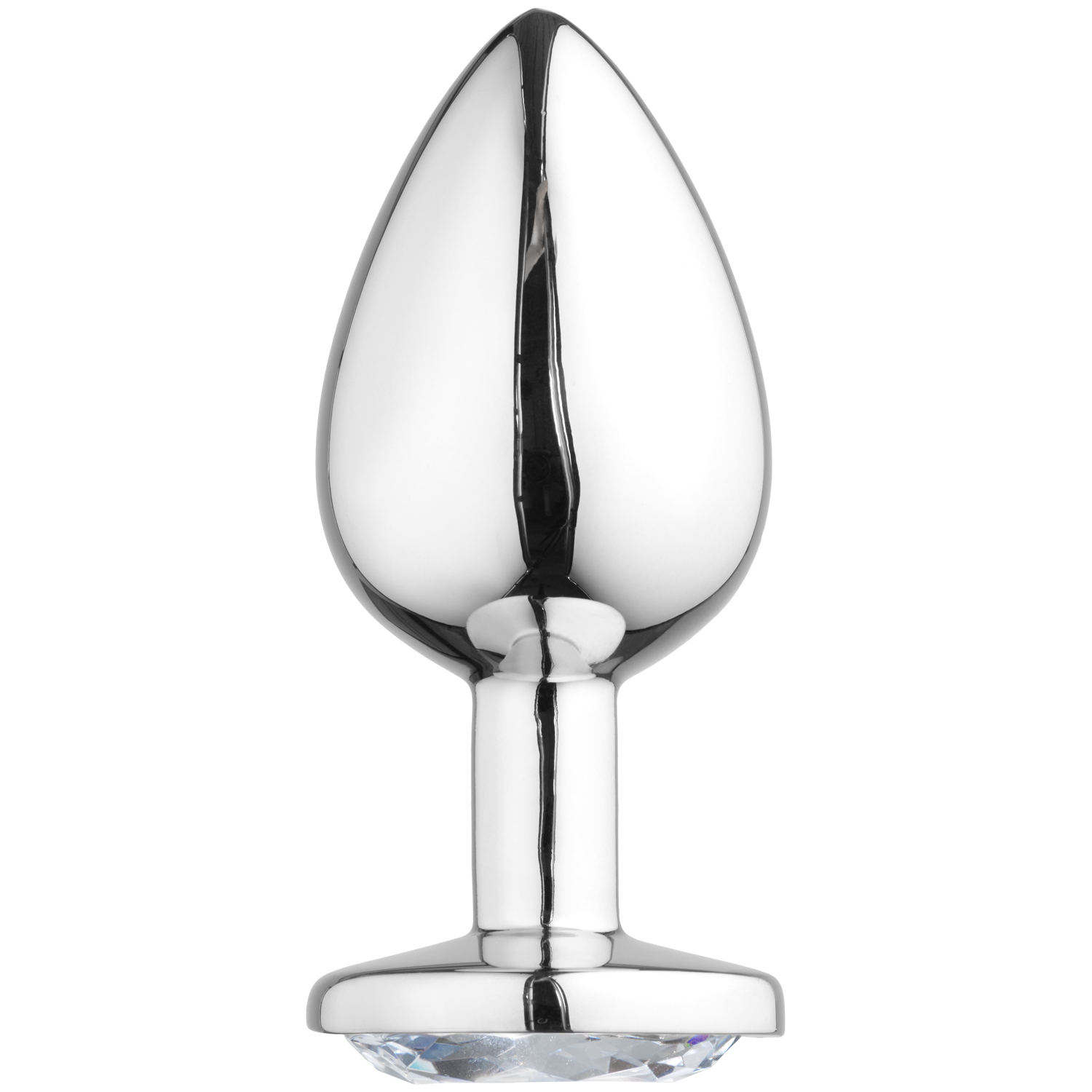 Precious Metals Large Jewel Butt Plug 3.7 Inch - Silver