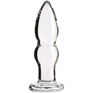 Sinful Groove Medium Glass Butt Plug 4.6 Inch - Clear