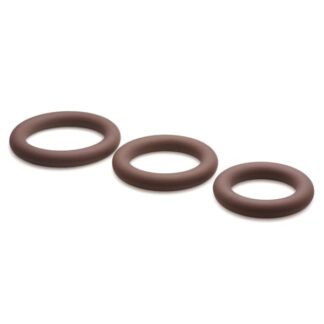 Jock Discrete Silicone Cock Ring Set - Chocolate