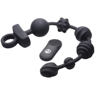 Master Series Dark Rattler Vibrating Anal Beads 15.8 Inch - Black