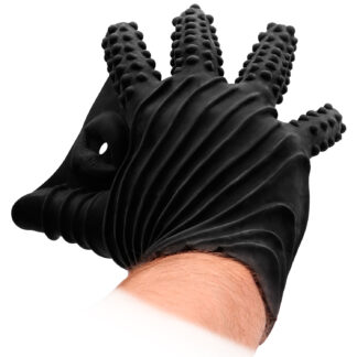 Fist It Silicone Masturbator Gloves - Black - One Size