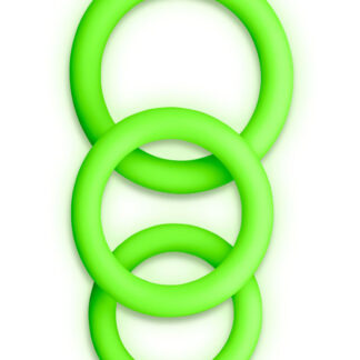 Ouch! Glow in the Dark 3-Piece Cock Ring Set