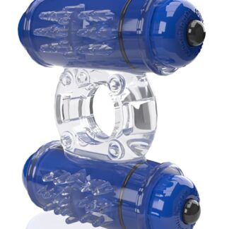 4B Double Wammy Vibrating Ring - Blueberry