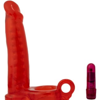 Double Penetrator Cock Ring - Red