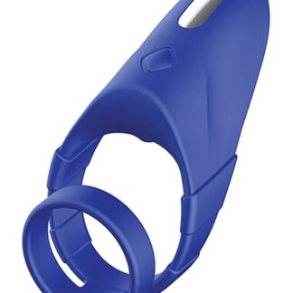 Forto F-48 - Perineum Vibrating Double Cock Ring - Blue
