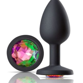 Gems Black Silicone Anal Plug - Small