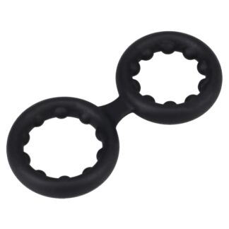 ROCK SOLID - Silicone Double Stamina Ring with Metal Beads