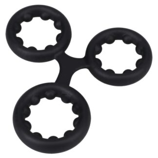ROCK SOLID - Silicone Triple Stamina Ring with Metal Beads