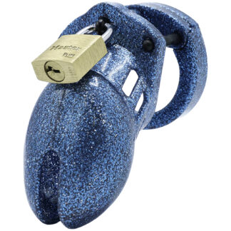 CB-X 6000S Glitter Chastity Penis Cage Kit 6,35 cm - Blue