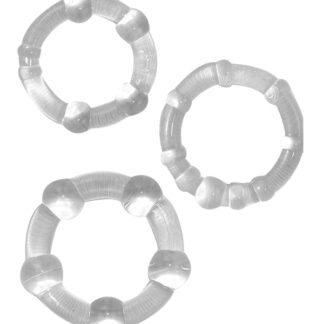 Ram Beaded Cock Rings - Clear