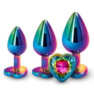 Rear Assets 3-Piece Metal Plug Kit - Rainbow Hearts